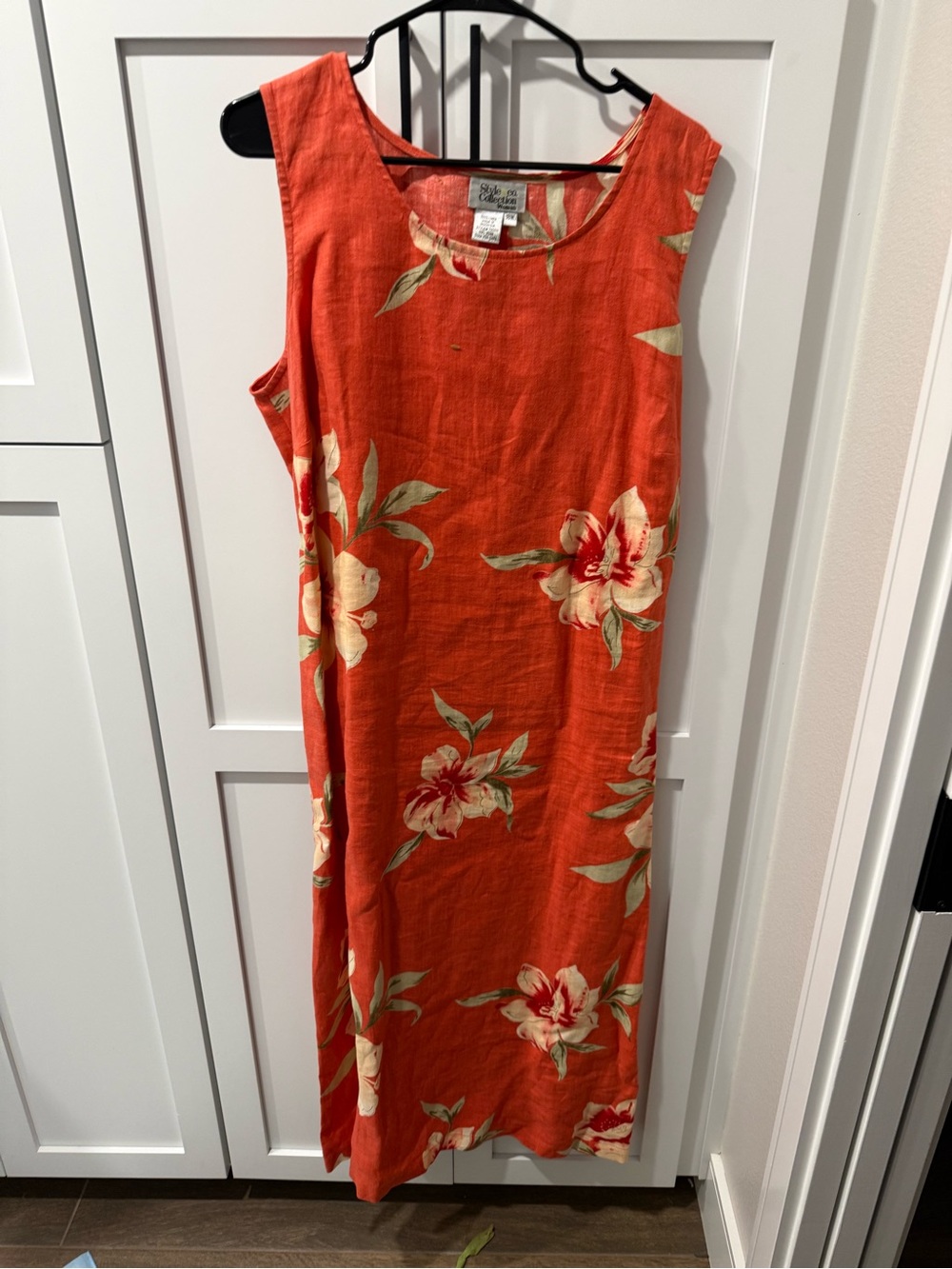Style & Co. Coral Floral linen Sleeveless Maxi Dress